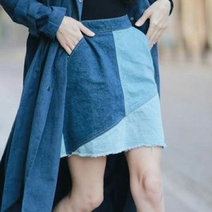 ❌SOLD❌ Zara Denim Patched Skirt